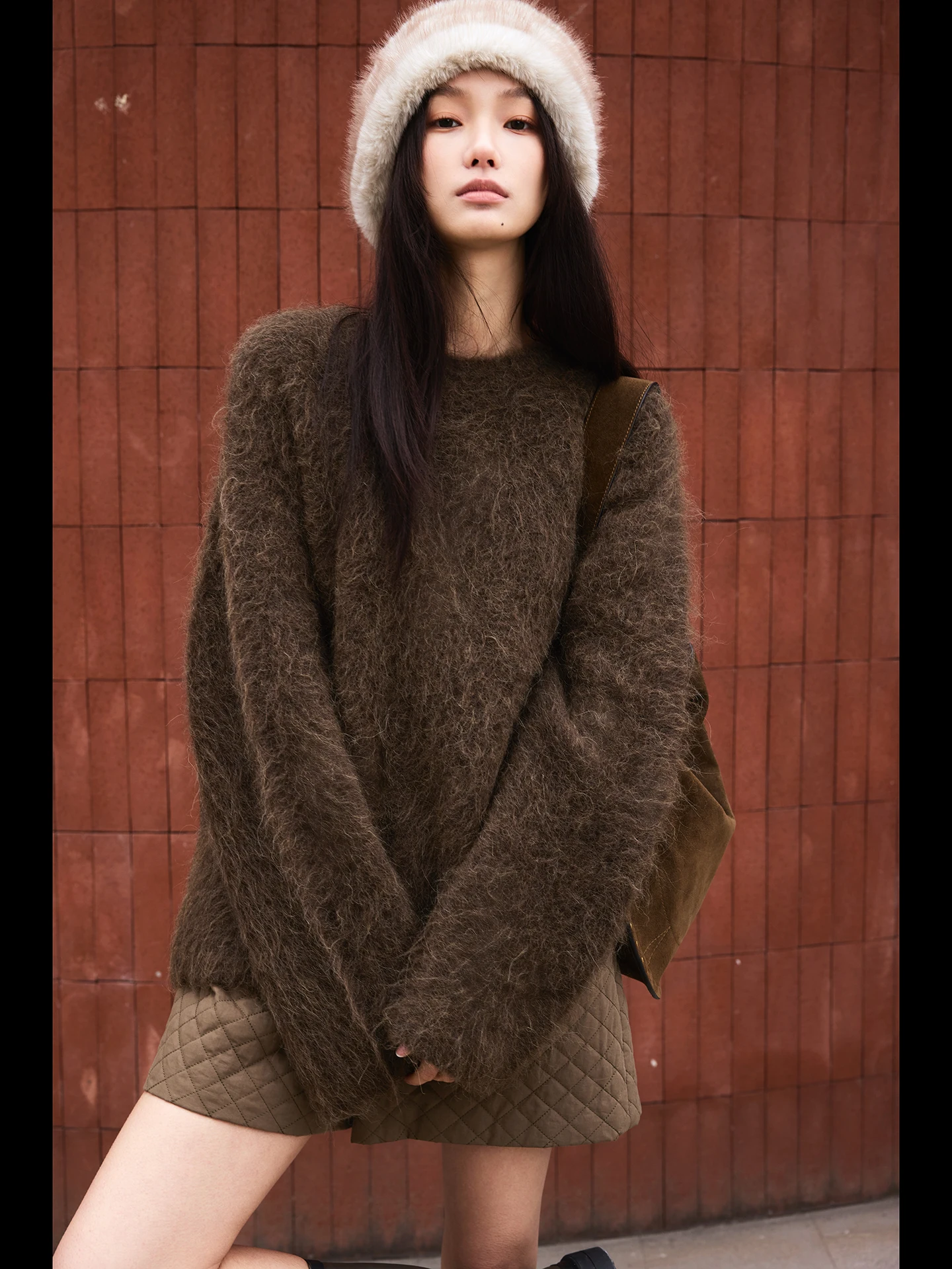 

Мягкий уютный свитер из смесовой шерсти альпака с высоким содержанием, свободного кроя, повседневный, с круглым вырезом, цельный, весенний сезон