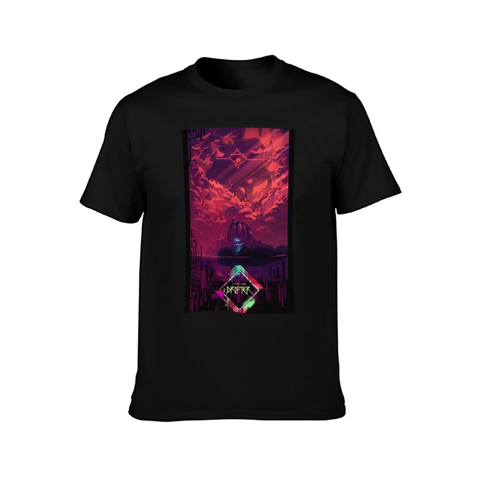 Hyper light T-Shirt, Summer Casual Cotton Tee, Oversized Streetwear Tops, Vintage Graphic Print, Loose Fit Short Sleeve