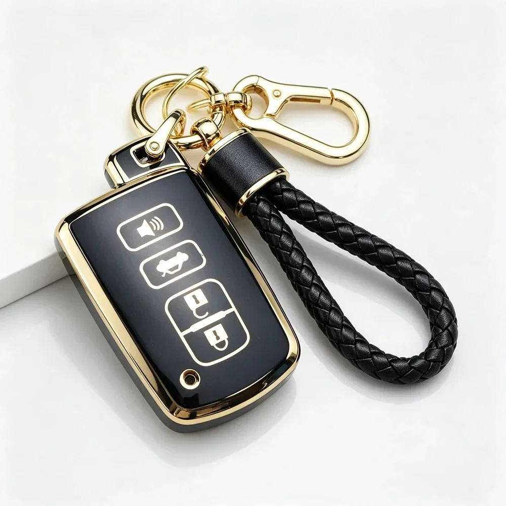 4 Buttons Tpu Car Key Shell Smart Remote Key Shell Case Fob for Toyota Avalon Camry RAV4 2012-2015 Insert Auto Key Case