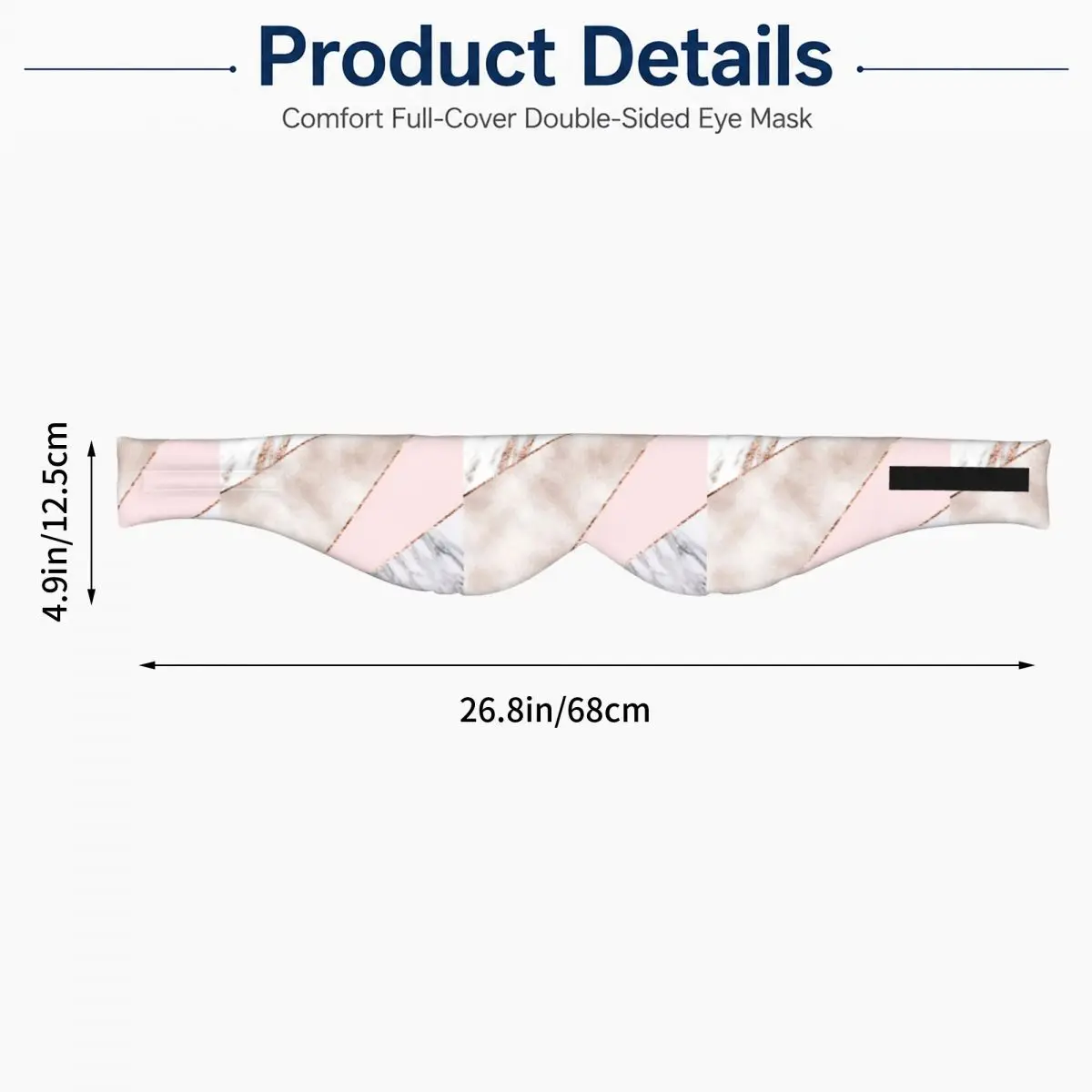 Spliced Mixed Rose Gold Marbl sleep eye mask Light Blocking Portable Eye Cover for Girls Boys Home Sleeping Eyeshade eyepatch view 2