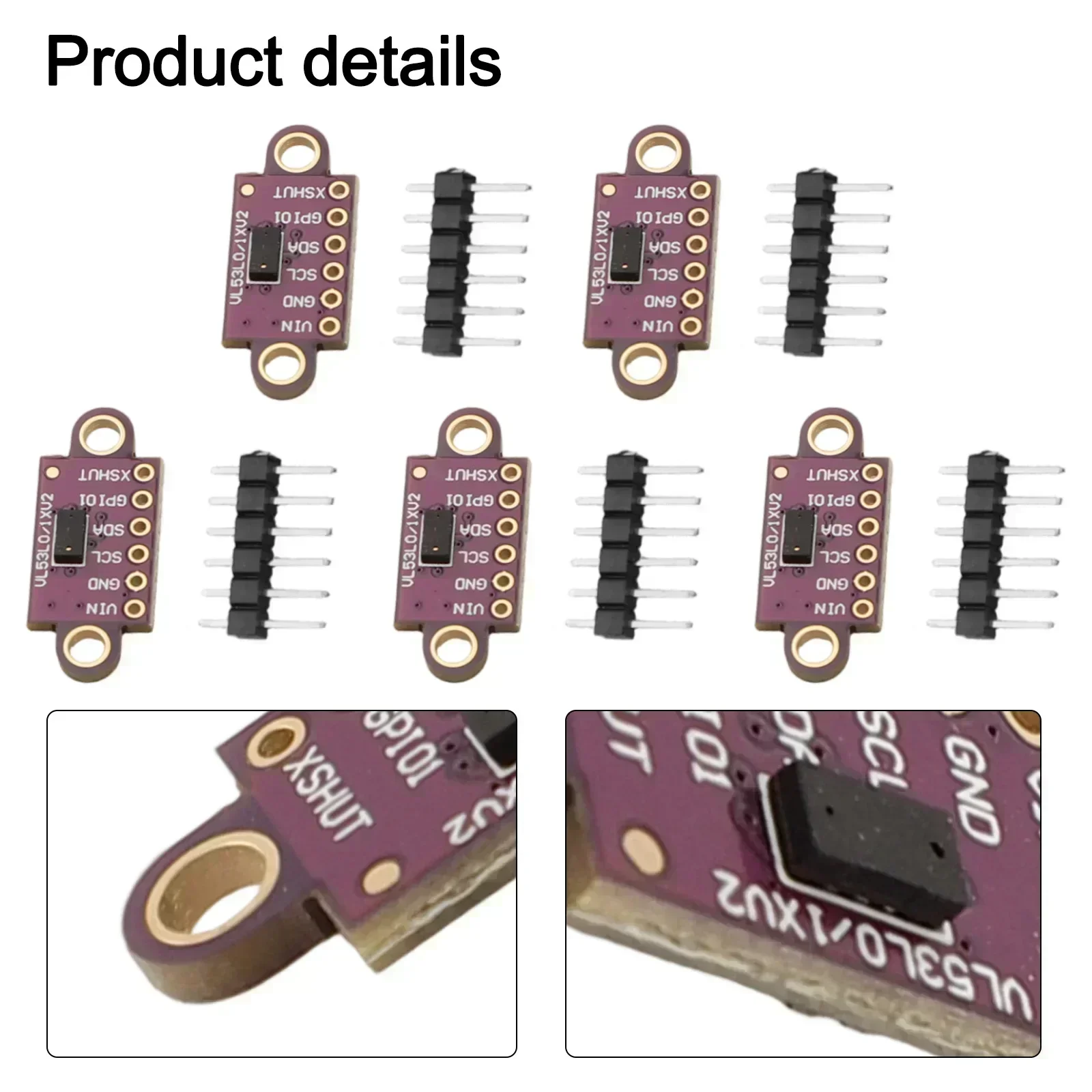 

For VL53L0X Sensor Module Set of 5 for Advanced Applications in For Gesture Detection and Distance Measuring Tasks