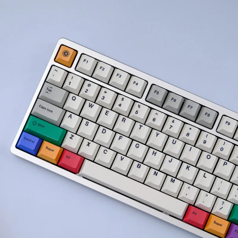 KBCaps-Ensemble de touches de clavier mécanique de jeu, sublimation de la lumière blanche, aucun profil, commutateur MX, GK96, PBT 129 prédire