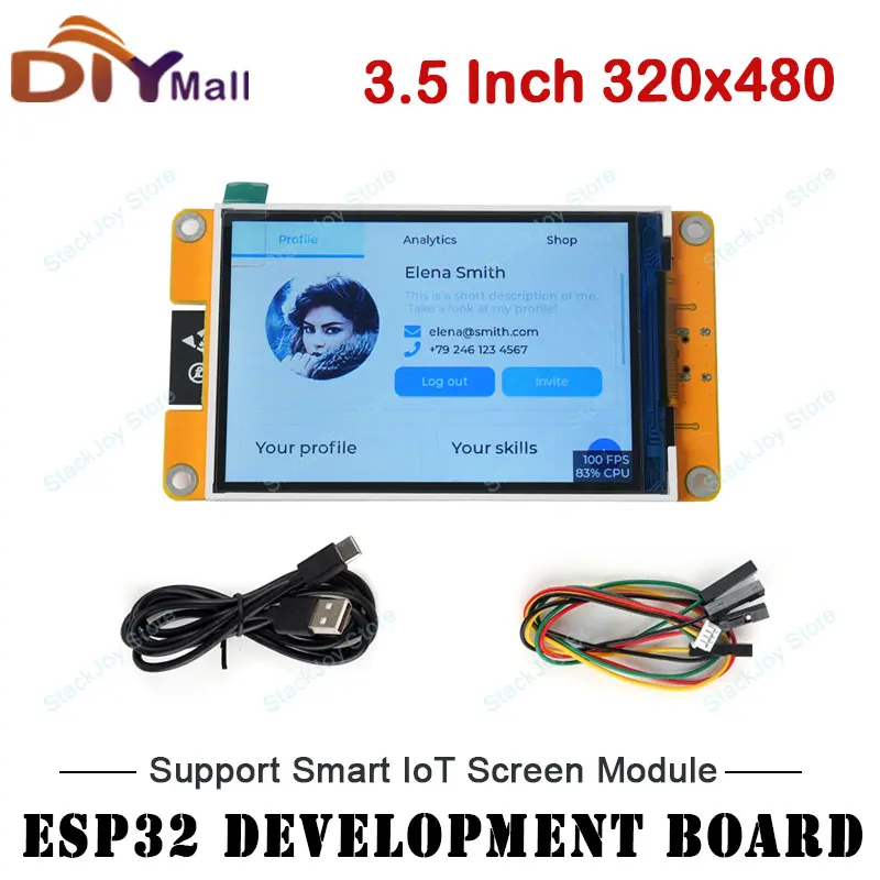 

3,5-дюймовая плата разработки сенсорного экрана ESP32 320x480 WiFi Bluetooth LVGL HMI для проектов Smart IoT