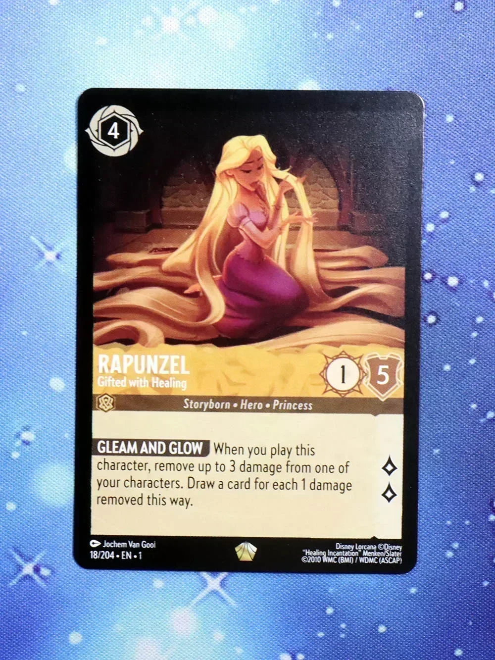 Disney lorcana proxy das erste kapitel nonefoil-rapunzel-begabt mit heilung (18/204) tcg spielkarten