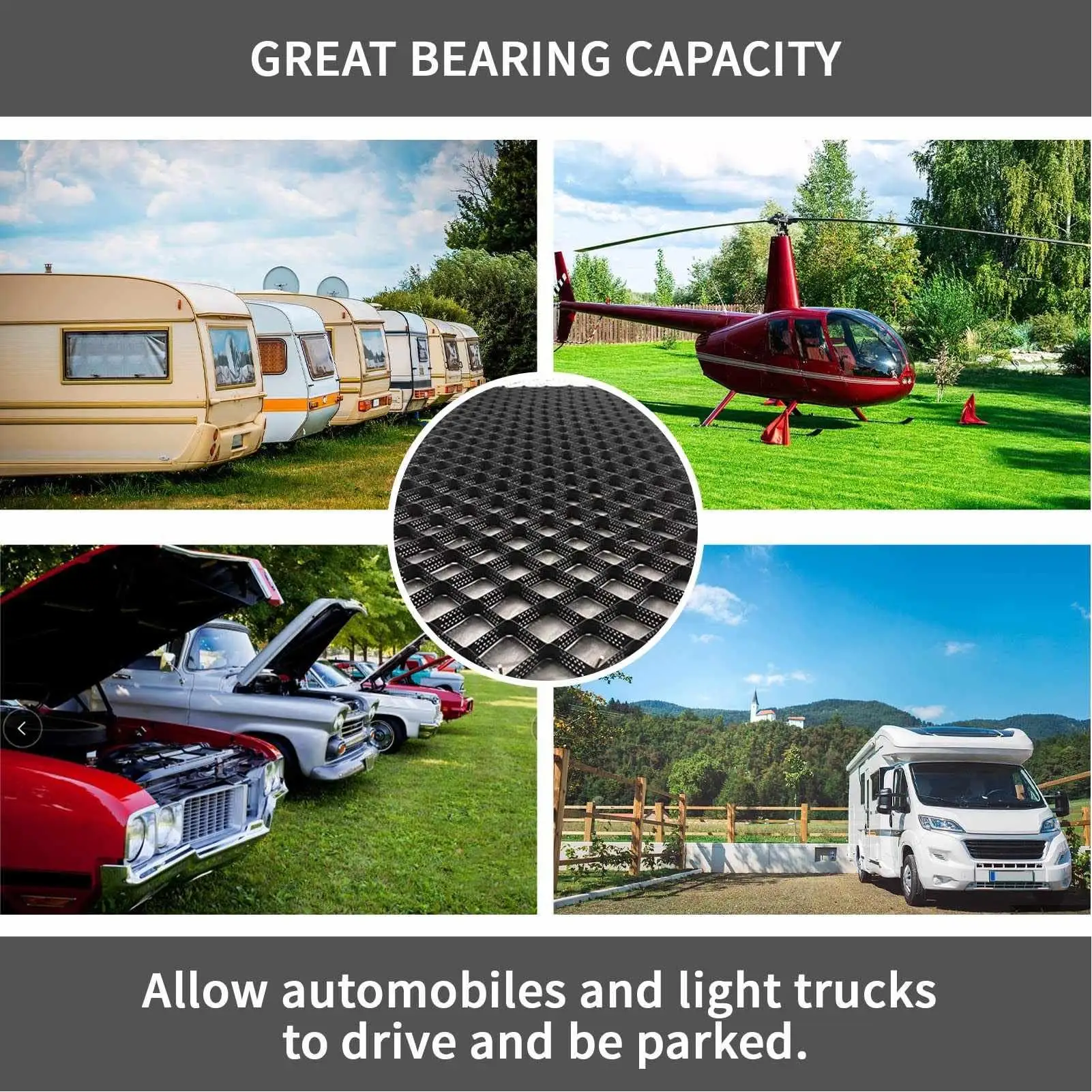 9x17 قدم الحصى الأرض شبكة HDPE طوي Geocell استقرار الشبكة لحديقة درب وقوف السيارات