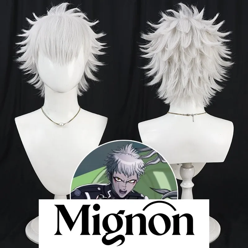 百日戦争僧侶寺院テイク コスプレウィッグ、最終防衛学院シルバーホワイトティーズドトップ