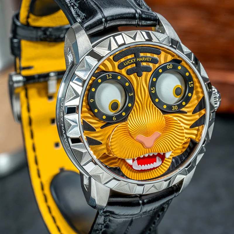 Lucky Harvey New Tiger Automaton 40mm Men Watches Luxury Party Automatic Mechanical Sapphire Luminous Man Watch Fashion