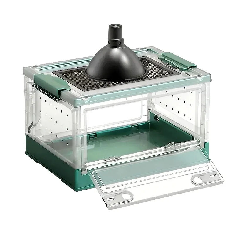 

New Eco-Friendly Foldable ABS/Acrylic Reptile Feeding Case with Ventilated Net and Feeding Box for Spider Lizards