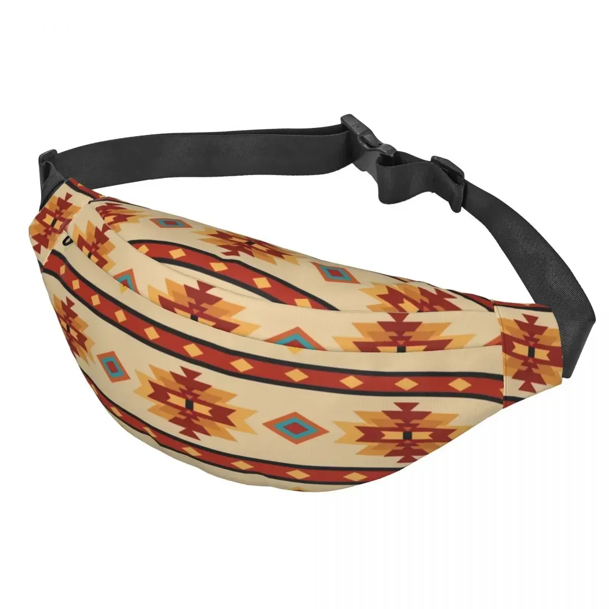 Custom Fashion Southwestern Tribal Pattern Fanny Pack Men Women Sling Crossbody Waist Bag for Hiking Phone Money Pouch