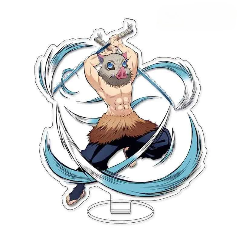 شيطان القاتل أنيمي الطرفية الاكريليك حامل نموذج Tanjirou Zenitsu Nezuko سطح المكتب الحلي هدية عيد ميلاد لعبة #5