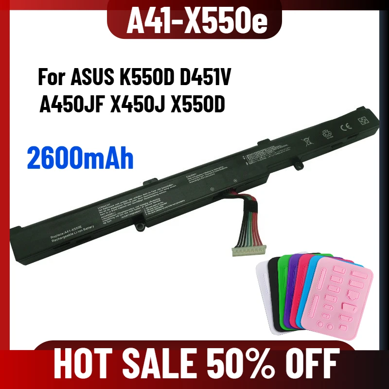 

2600 мАч для ноутбуков ASUS K550D D451V A450JF X450J X550D A41-X550e Аккумулятор