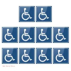 10Pcs Disabled Sign Disability Mobility Parking Car Sticker Self Adhesive Decal For Car Auto Accessories