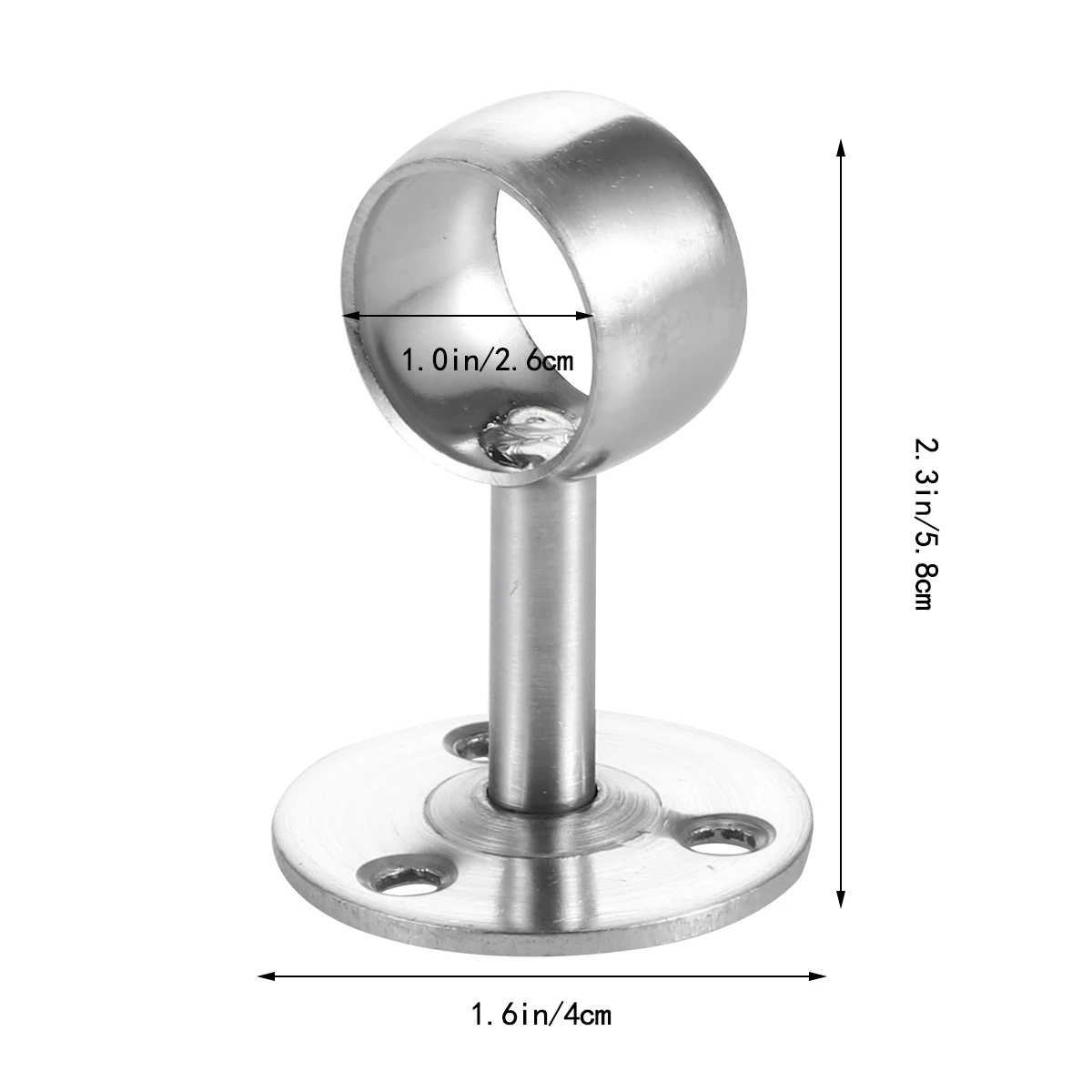 

5PCS Stainless Steel Closet Pole Support Bracket For Closet Rod Holder Floor To Ceiling Drapes Kitchen