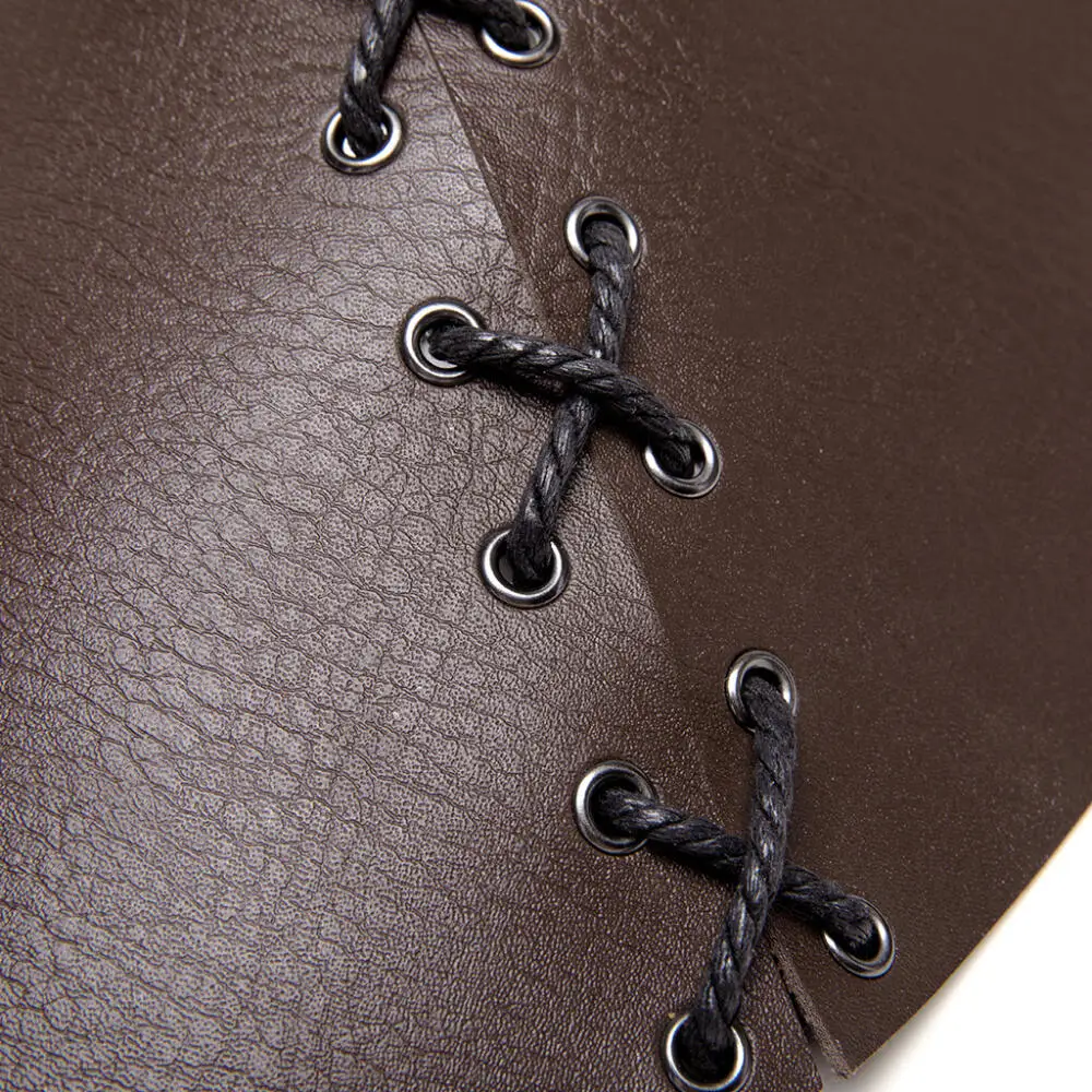 للجنسين Steampunk بو الجلود درع هالوين القرون الوسطى الشرير ريترو ستايل عباءة الترقوة سلسلة قلادة قلادة تزيين البني