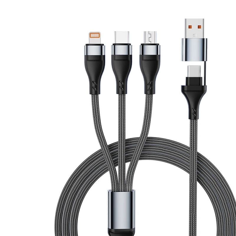 3In2 كابل شحن سريع الحبل آيفون Xiaomi مايكرو USB نوع C كابل الشاحن متعدد المنافذ متعددة USB شحن سلك خط 1.2 متر