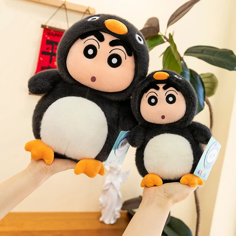 

New Cute Cartoon Crayon Shinchan Plush Toy Cartoon Stuffed Anime Plushies Crayon Shin-chan Turn Into Penguin Doll Pillow Gifts