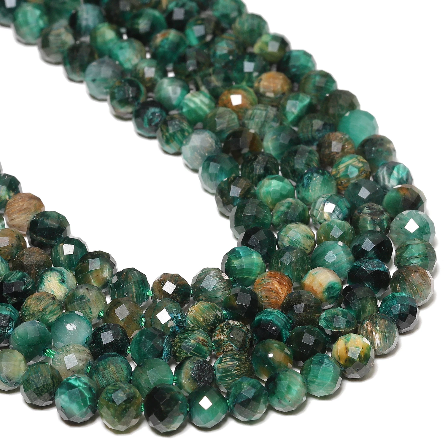 AAA 6mm Grüne Tigerauge Stein Perlen Natürliche Facettierte Runde Spacer Perle Für DIY Schmuck Machen Diy Armband Halskette zubehör