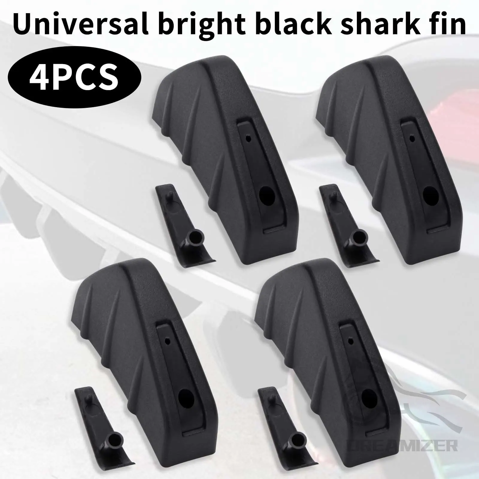 4PCS Universal Car Rear Bumper Diffuser Lip Spoiler Shark Fin Spliter Spoiler Chassis  Bumper Deflector Protector Cover Kit