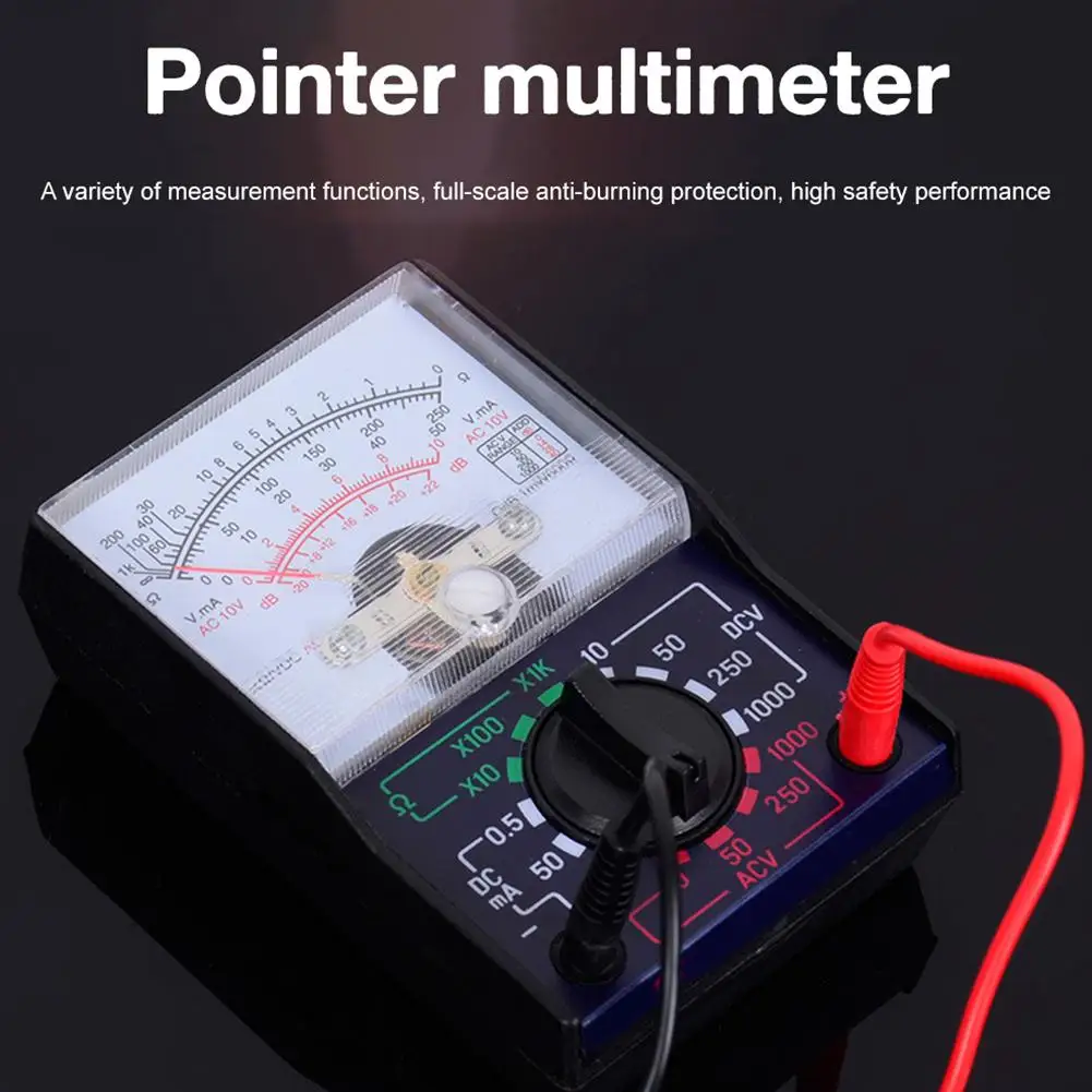 Pocket Analog Multimeter Mini Portable Pointer Multimeter Student Household Handheld AC DC Voltage Current Ohm Tester 110A
