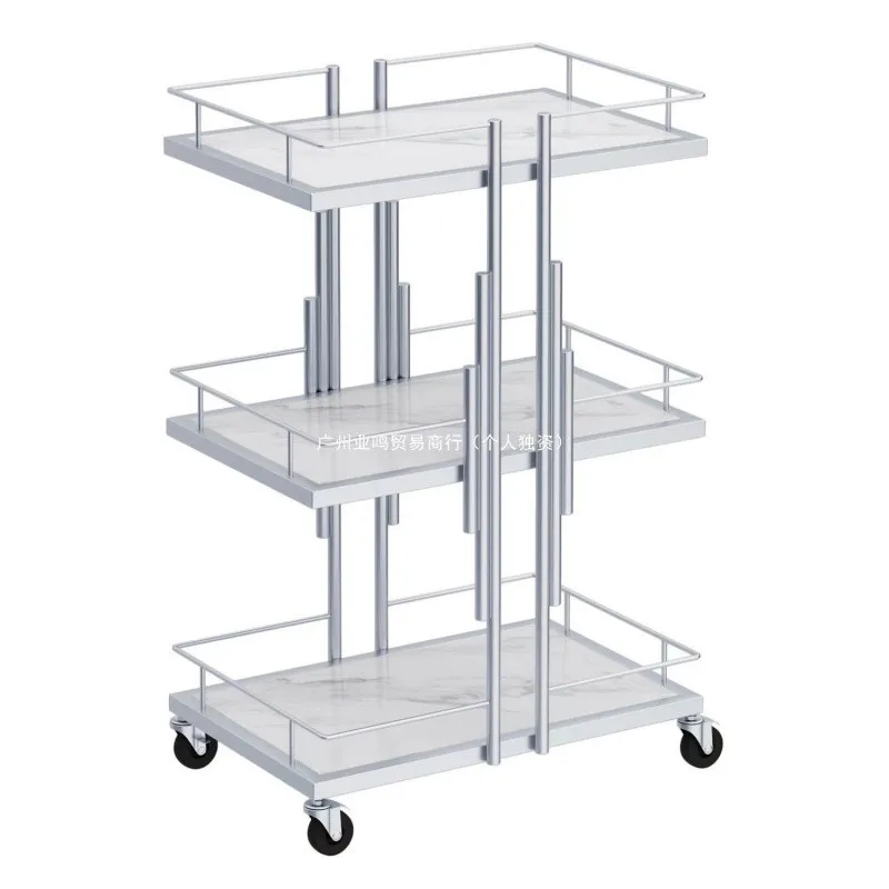 Beauty cart, beauty salon storage rack, light luxury nail and eyelash mini cart, internet-famous hair salon dye and perm tool ca