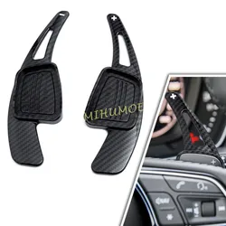 For Audi A3 A4 B9 A5 Q2 Q3 Q5 Q7 Q8 Steering Wheel Paddle Shifter Extension Gear Shift Accessories Carbon Fiber 2025 2024 2023