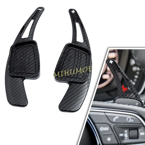 Para Audi A3 A4 B9 A5 Q2 Q3 Q5 Q7 Q8 volante palanca de cambios extensión accesorios de cambio de marchas fibra de carbono 2025 2024 2023