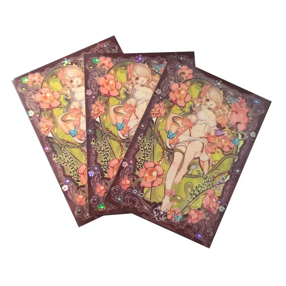 60ct Top Loading Trading Card Sleeves Deck Protector for YuGiOh/Japanese Art Anime Printing Card Sleeves Protectors
