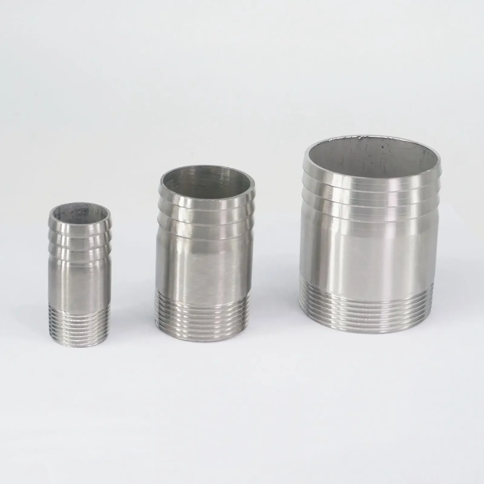 

1" 1-1/4" 1-1/2" 2" 2-1/2" 3" 4" BSPT Male 304 Stainless Steel Pipe Fitting Tube Barbed Hose Tail Connector 1.0 Mpa