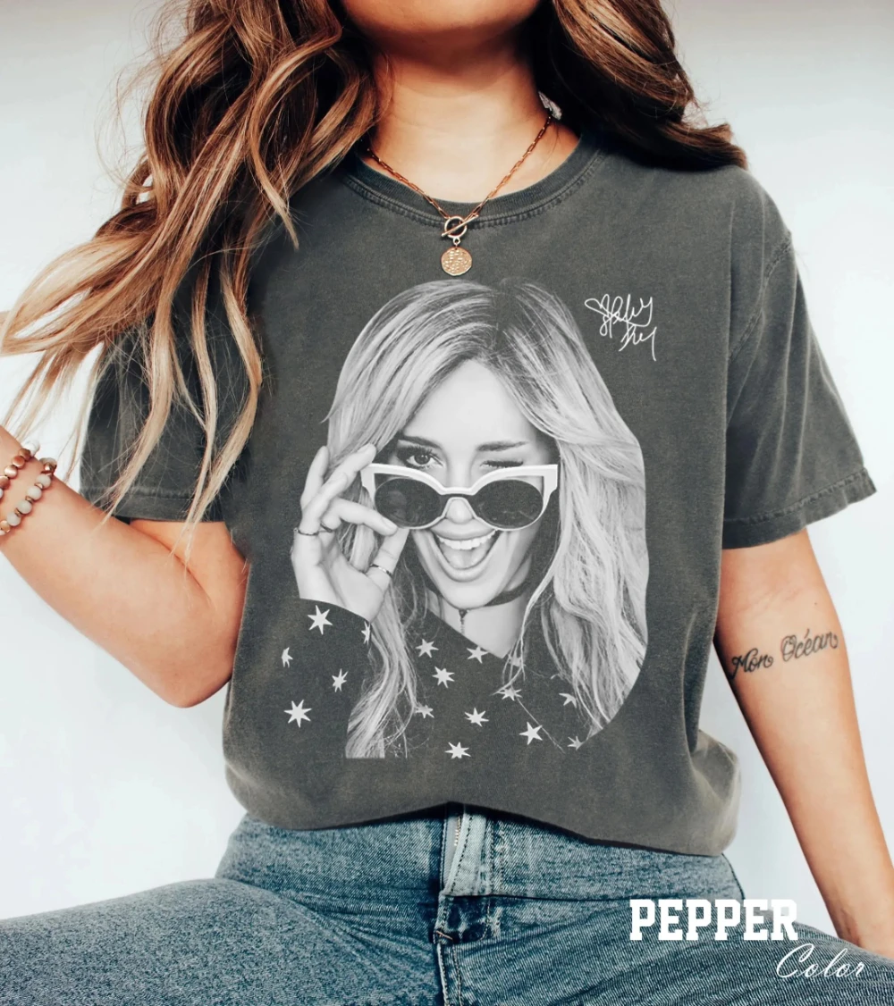 Camiseta con estampado pirata retro de los años 90 de Hillary Duff, inspirada en la camiseta de la gira de Hillary Duff de 2026 "Lucky Me", regalo para fans