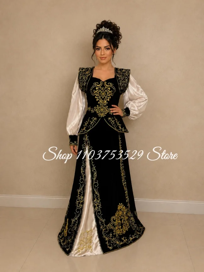 Maßgeschneidertes Algerisches Traditionelles Abendkleid Arabisches Ballkleid Hochzeitsgast-Kleid Formelle Kleidung Geburtstagsparty-Kleid 2026