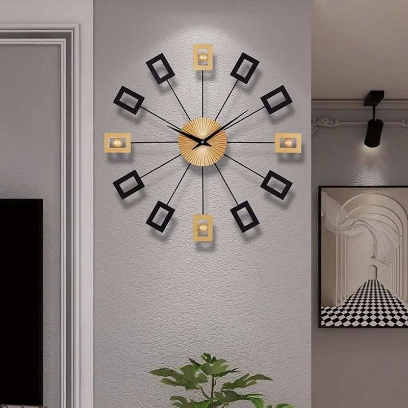 Modern Design Wall Clock Living Room Luxury Minimalist Wall Clock Bedroom Silent Metal Reloj Pared Decorativo Home Decoration