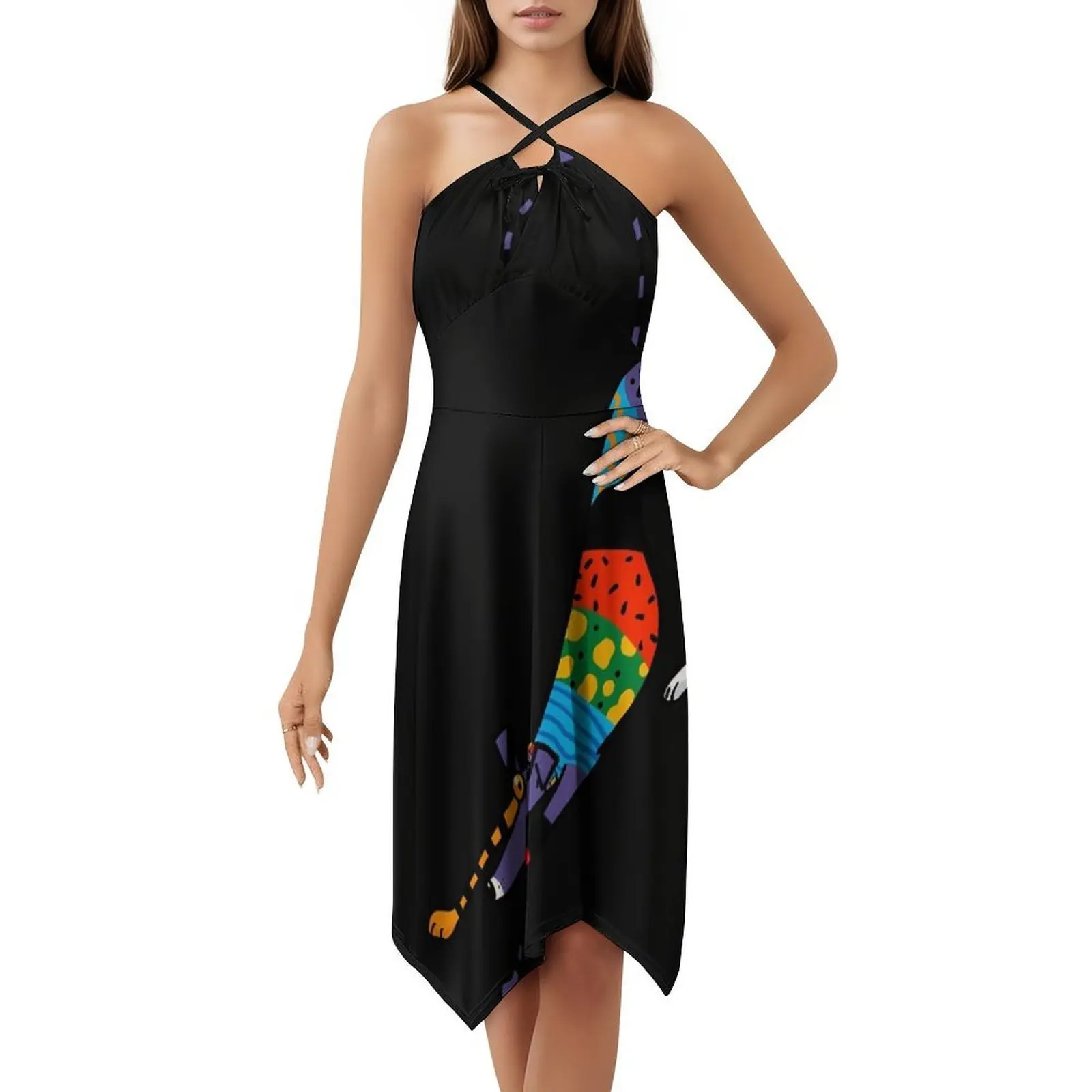 فستان حفلات أنيق للنساء من Kaleidoscope فستان على شكل حرف A مع خيارات قصيرة/طويلة/بدون أكمام السلوقي Sighthound Whippet #5