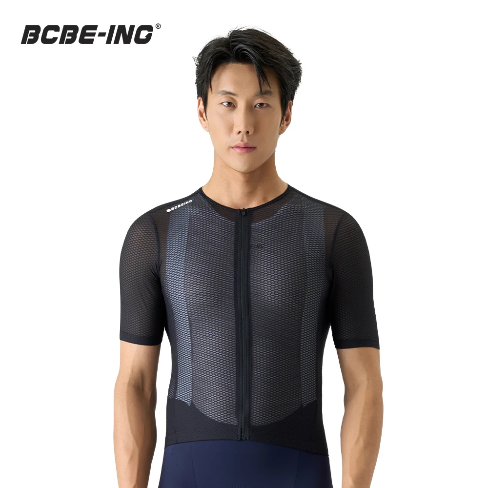 BCBE-ING Men's Pro Cycling Jersey Short Sleeves Slim Fit Mesh Road Bicycle Shirt Clothing Maillot Ciclismo Hombre With Pockets