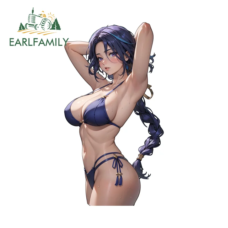 EARLFAMILY Clorinde Genshin Impact Car Stickers Sexy Personality Tackle Box Decal Simple Sunscreen Waterproof Custom Printing