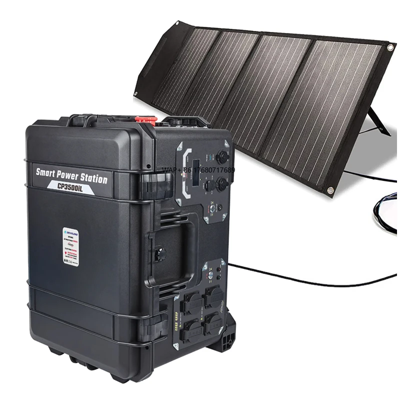 Long-life high-capacity solar generator portable power station with 3000Wh LiFePO4 battery
