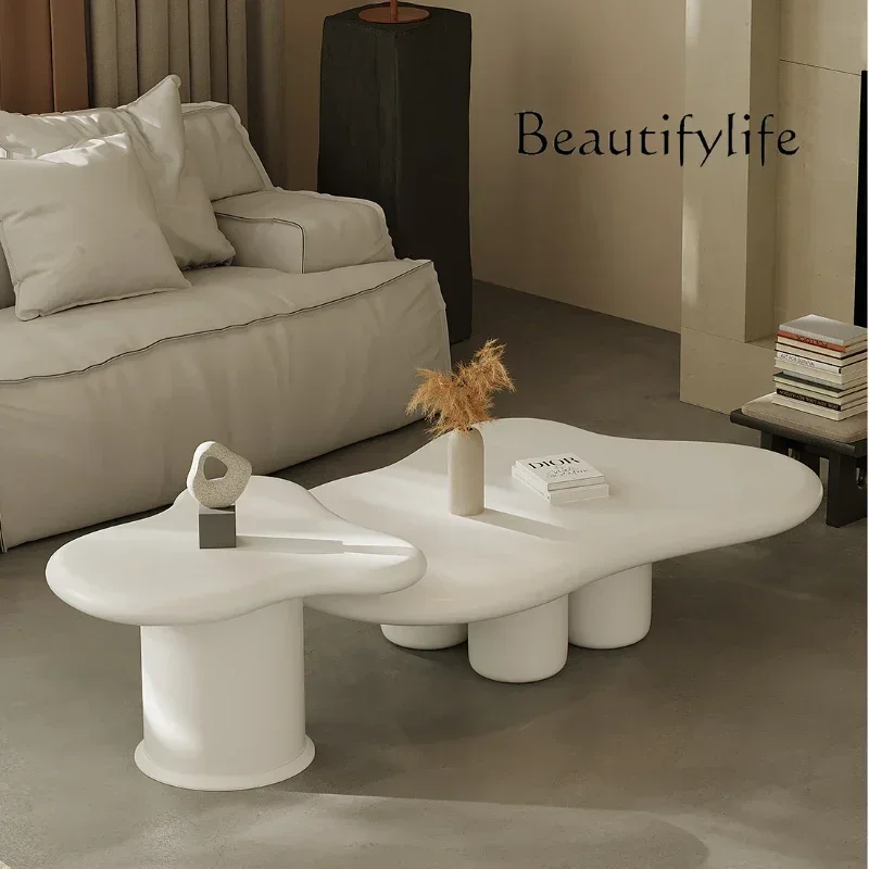 

NEW Cloud Tea Table Advanced Design Sense Living Room Home French Cream Style Shaped Tea Table