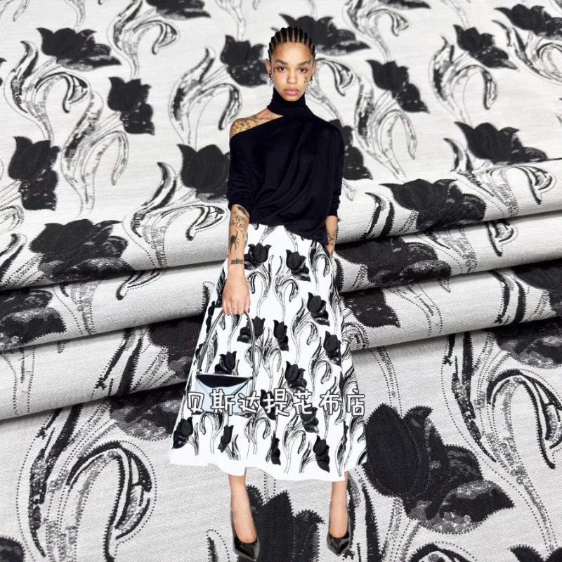 

Европейская ретро жаккардовая ткань для шитья своими руками, плиссированная юбка, ветровка, комплект, костюм, модная одежда, ткань на метр