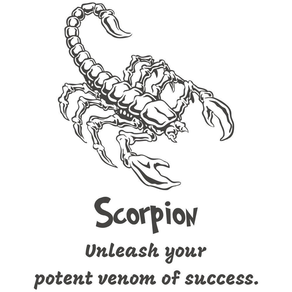 Art Mural Vinyl Wall Sticker “Scorpion Unleash Your Potent Venom of Success”for Living Room and Bedroom Wall Decoration JZY510