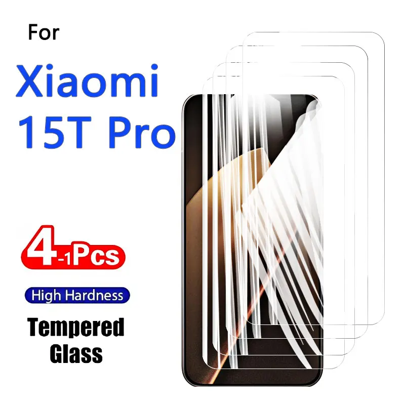 1-4PCS Displayschutzfolien Für Xiaomi 15T 15T Pro HD Gehärtetes Glas Kristall Hohe Aluminium Anti Scratch fall Freundliche Fingerabdruck