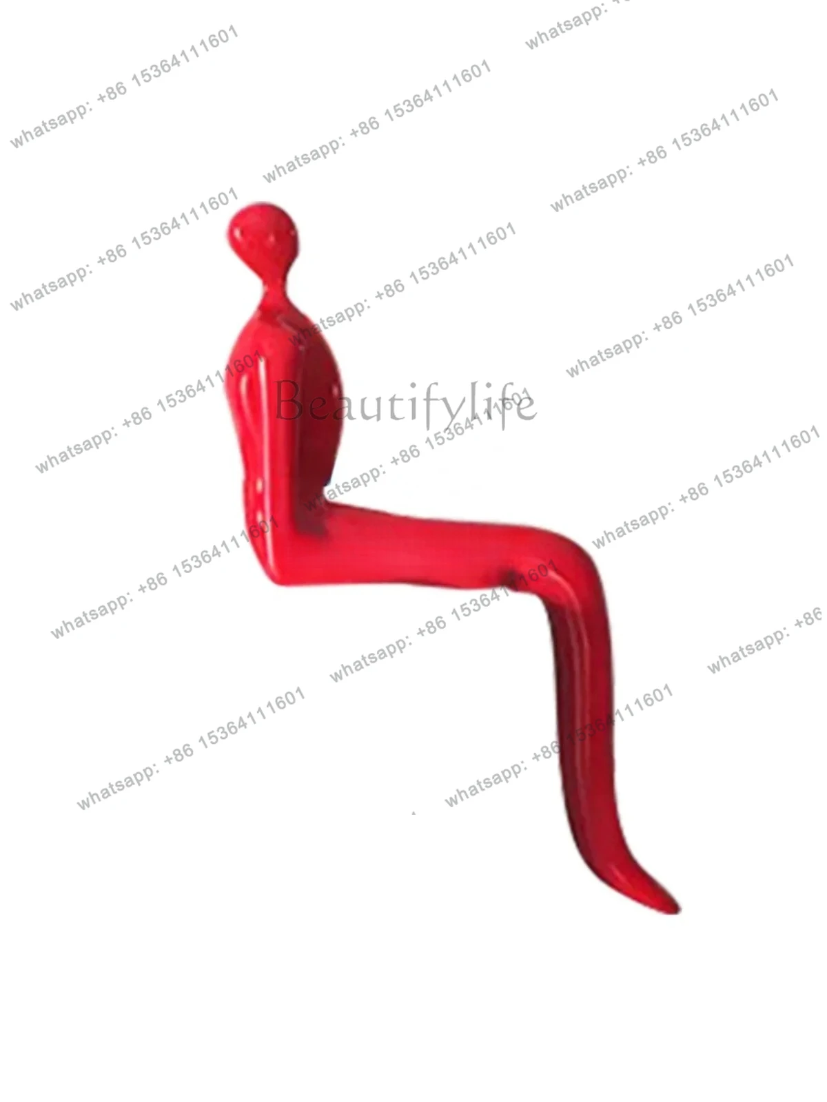 Abstract Art Sitting Sculpture Long Leg Figure Decoration Light Luxury Shopping Mall Sales Office Living Room Floor Decoration