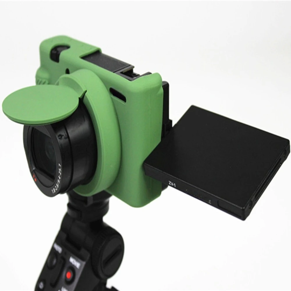 

Soft Silicone Armor Camera Body Case For Sony ZV-1 digital camera bag zv1 silicone protective case + free tempered film