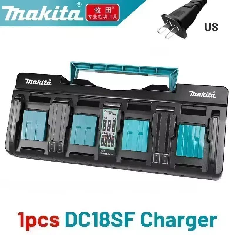 Originele Makita 18V 4-slots snellader DC18RD voor BL1860 BL1850 BL1030 BL1860B, 6.0Ah 5.0Ah 3.0Ah Li-ion accu's - afbeelding 1