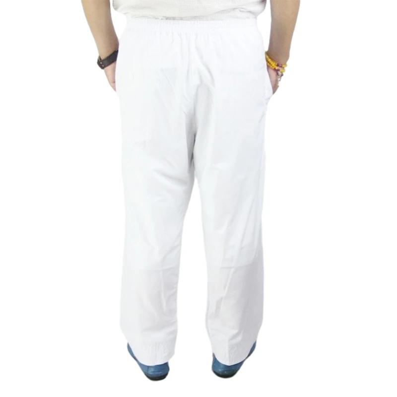 Pantaloni musulmani da uomo, pantaloni Casual larghi con coulisse pantaloni afgani in cotone con tasche pantaloni lunghi in stile etnico festa