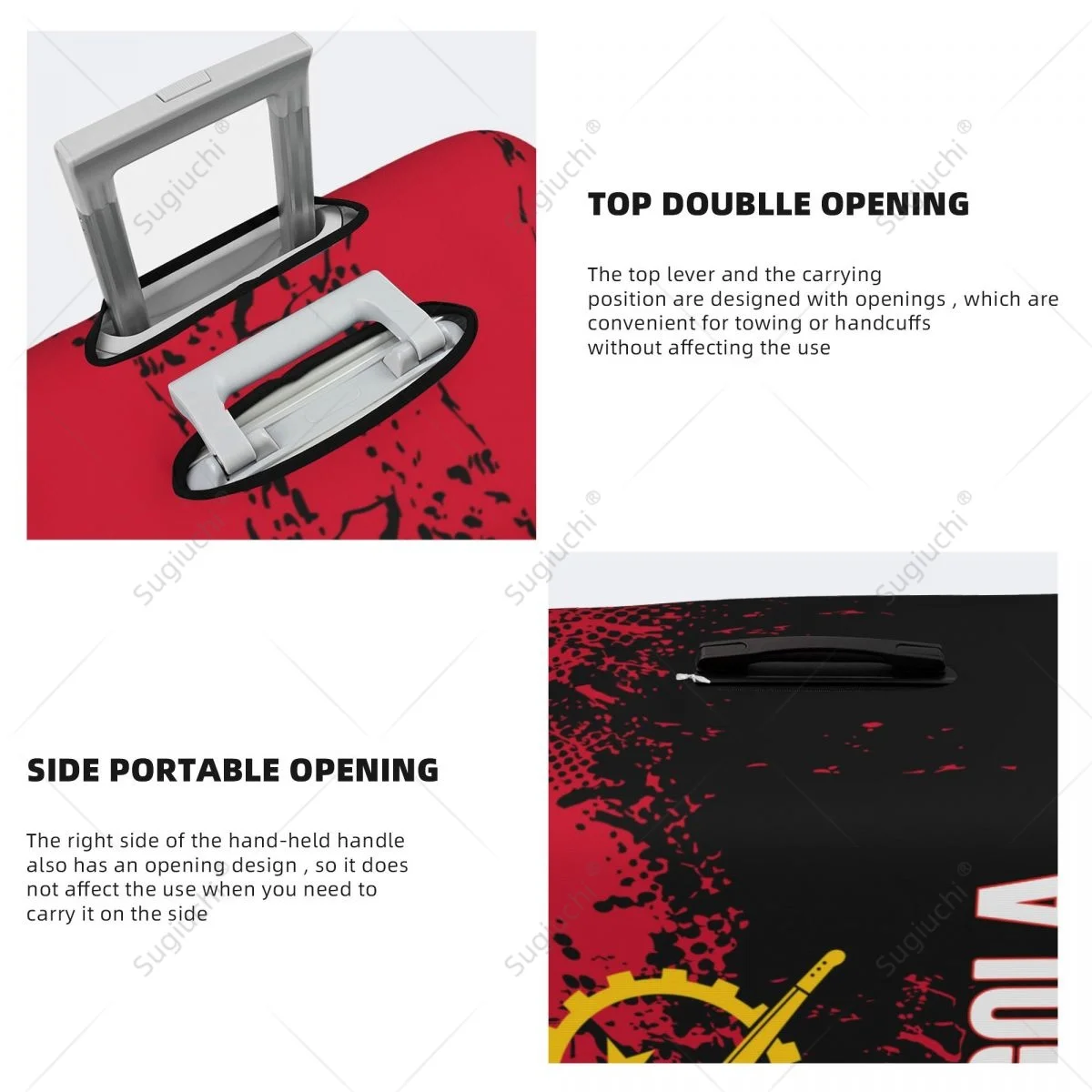 أنغولا العلم غطاء الأمتعة حقيبة مرونة الغبار حالة إكسسوارات السفر المطبوعة الأمتعة حالة واقية