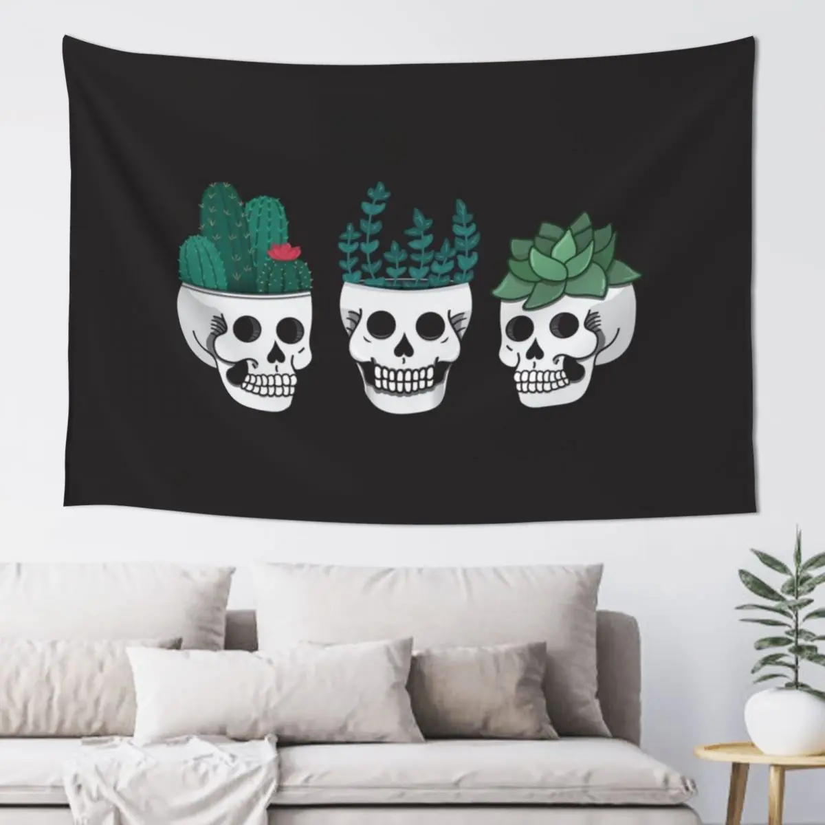 

Skull Plants Trio Tapestry Aesthetic Room Decorations Aesthetic Room Decoration Decoration Bedroom Decoration Wall Tapestry