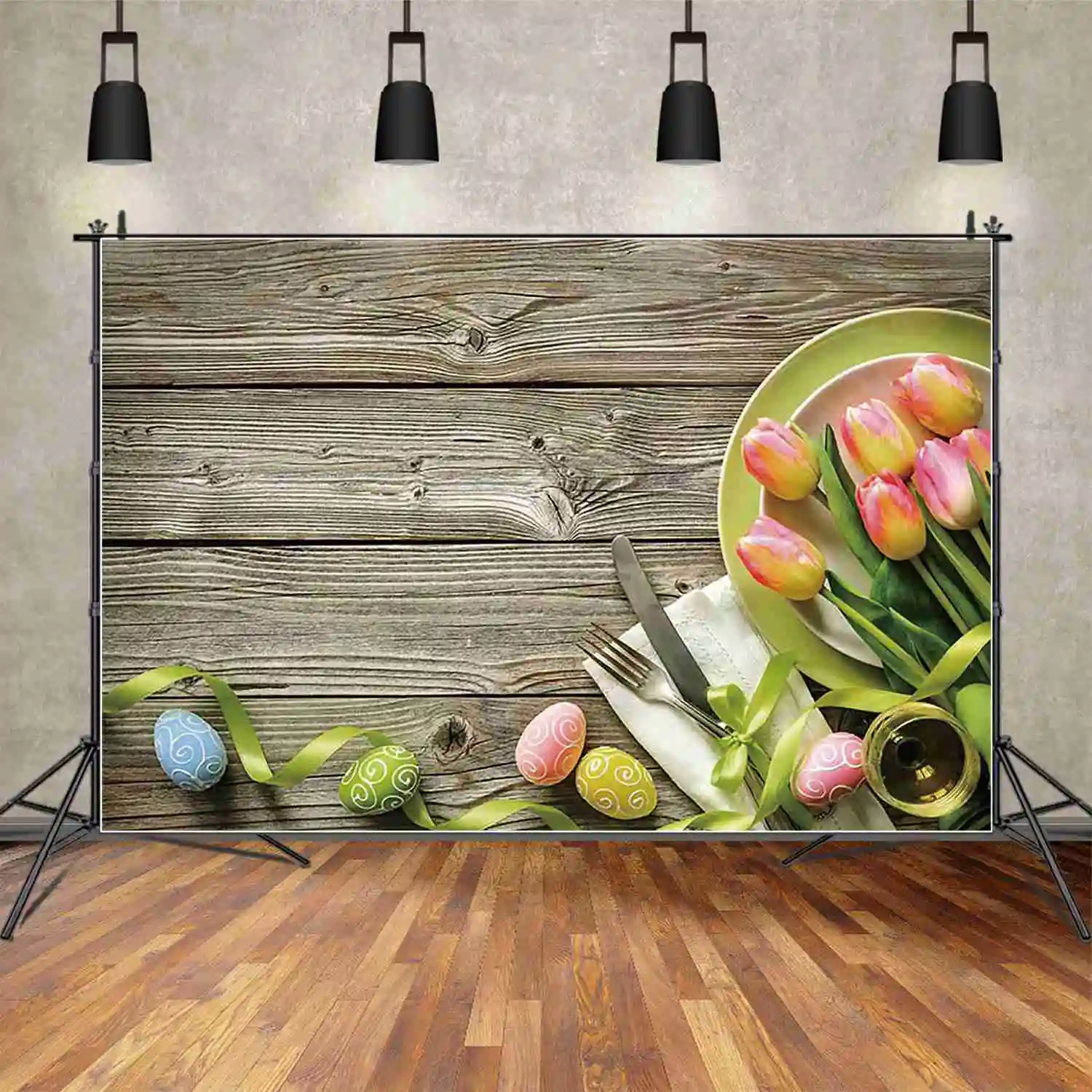 MOON.QG Easter Garden Backdrop Photography Colorful Eggs Grass Nest Photocall Background Baby Studio Photozone Accessories