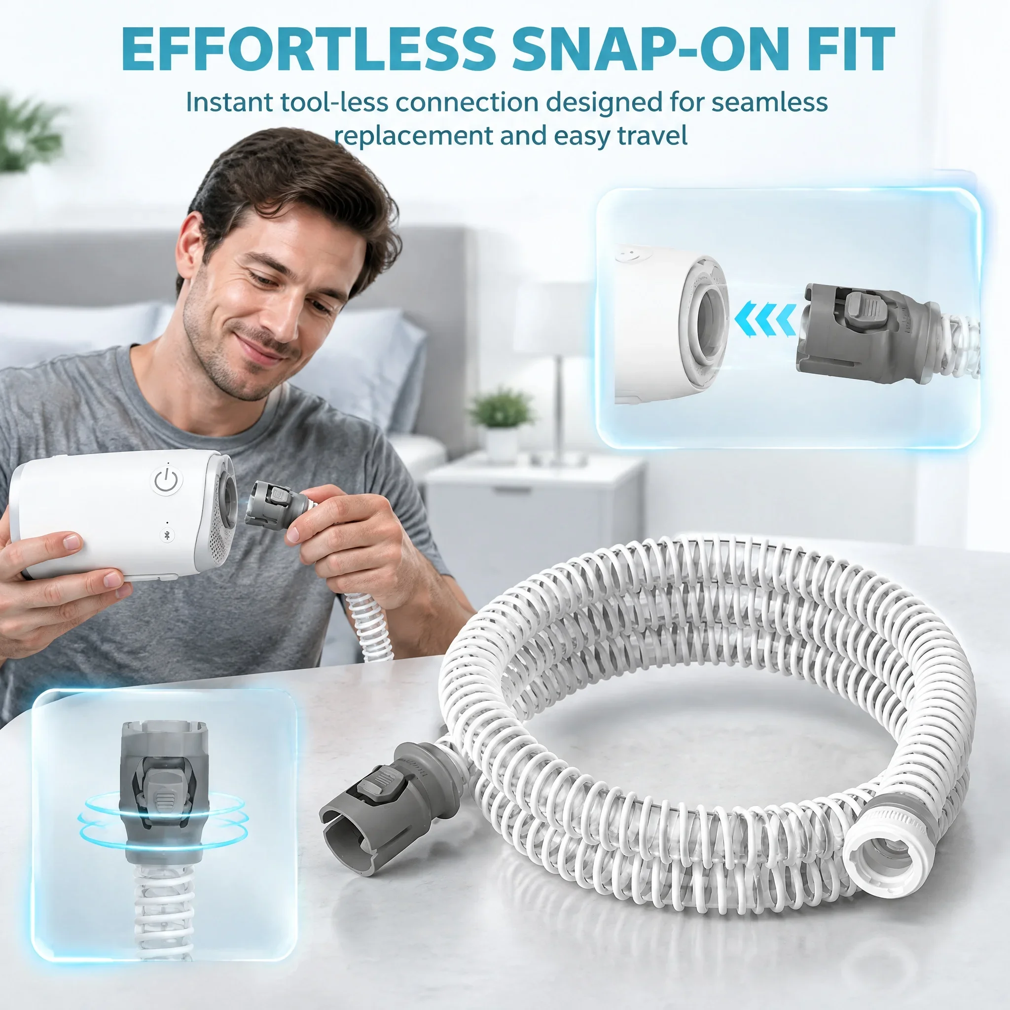 AirMini Hose Replacement For AirMini Travel Machine, CPAP supplies,Replacement hose Compatible with ResMed AirMini machine