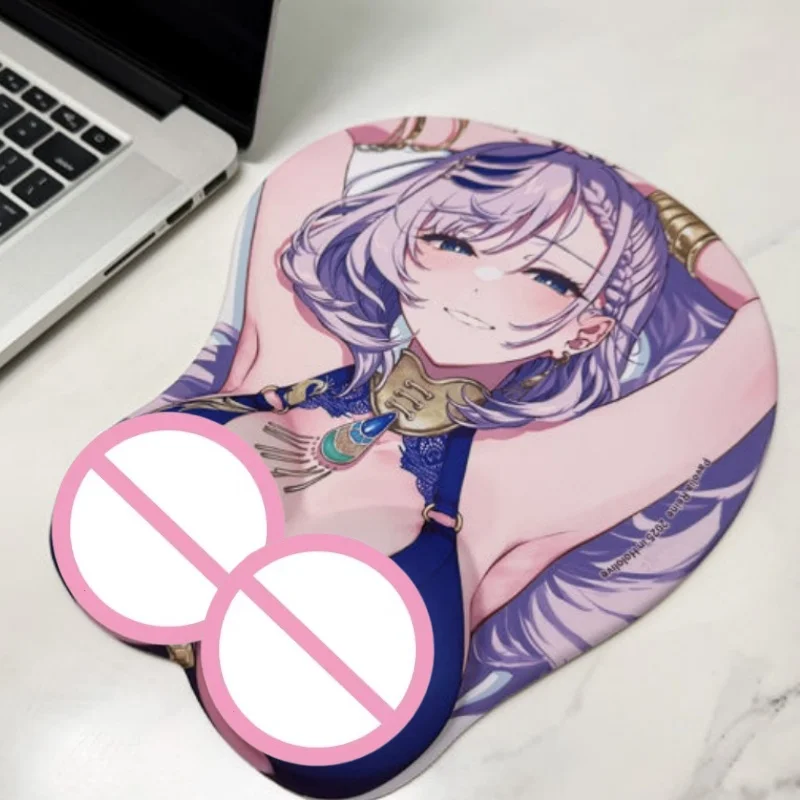Suitable for Hololive Virtual Idol 3D Anime Silicone Mouse Pad Pavolia Reine Theme Game Wrist Guard Thick Mouse Pad Toy Gifts