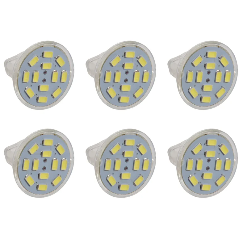

ABUP-6X 6W GU4(MR11) LED Spotlight MR11 12 SMD 5730 570 Lm DC 12V, White