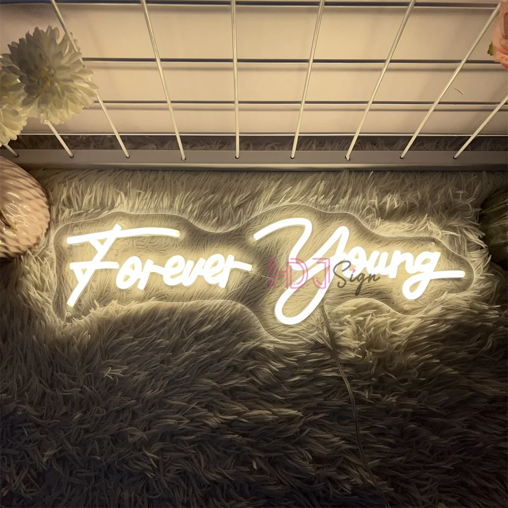 永遠に若いledネオンライトサイン壁掛け部屋の装飾usbホームパーティーバー寝室の装飾
